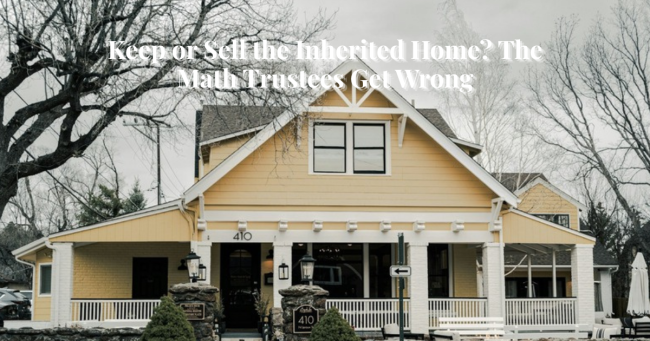 Inherited property San Mateo County: Redwood City home exterior with keep-or-sell decision at stake.