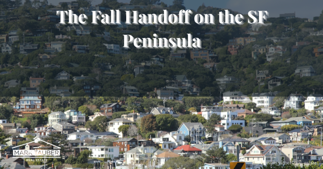 SF Peninsula housing market fall 2026: hillside neighborhood of homes among trees