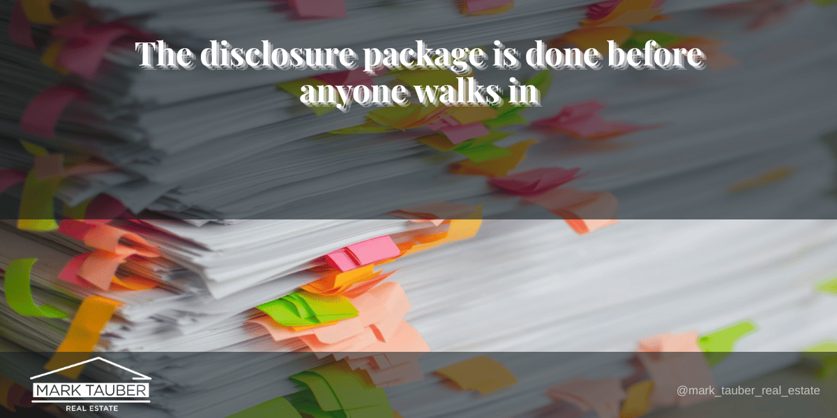 peninsula listing disclosure package featured Seller disclosure package: a stack of tabbed documents prepared before the first open house weekend